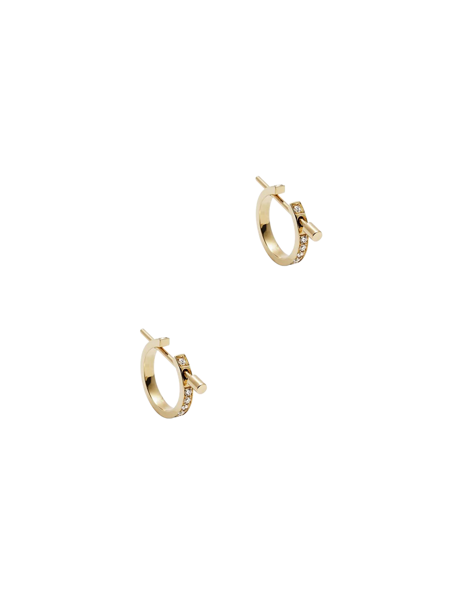 Chikka medium pavé earrings with gold pins